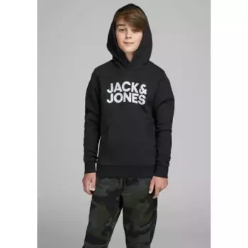 Детская толстовка с капюшоном Jack & Jones "JJECORP LOGO SWEAT HOOD" Jack & Jones Junior, черный