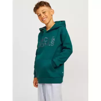 Детская толстовка с капюшоном Jack & Jones "JJECORP LOGO SWEAT HOOD" Jack & Jones Junior, бирюзовый