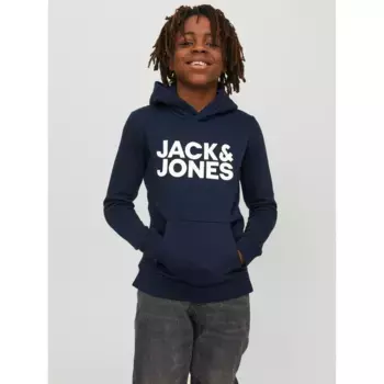 Детская толстовка с капюшоном Jack & Jones "JJECORP LOGO SWEAT HOOD" Jack & Jones Junior, синий