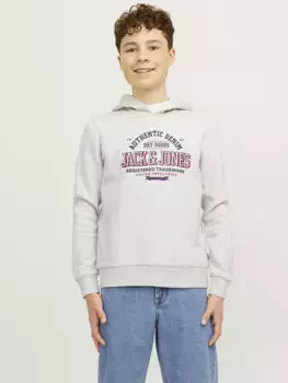 Детская толстовка с капюшоном Jack & Jones "JJELOGO SWEAT HOOD 2 COL 24/25 NOOS JNR" Jack & Jones Junior, белый