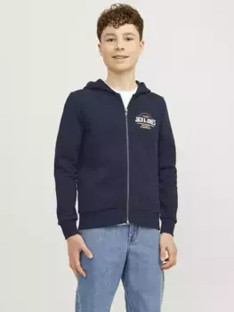 Детская толстовка с капюшоном Jack & Jones "JJELOGO SWEAT ZIP HOOD 2C 24/25 NOOS JNR" Jack & Jones Junior, синий