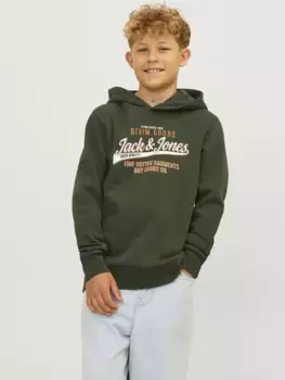 Детская толстовка с капюшоном Jack & Jones "JJELOGO SWEAT HOOD 2 COL 24/25 NOOS JNR" Jack & Jones Junior, цвет Kombu Green