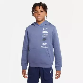 Детская толстовка с капюшоном Nike Sportswear Logos, синий