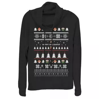 Толстовка с капюшоном Nintendo Super Mario Bros Happy Holidays Licensed Character, черный