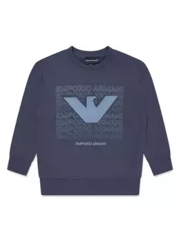 Детская толстовка с логотипом Emporio Armani Kids, синий