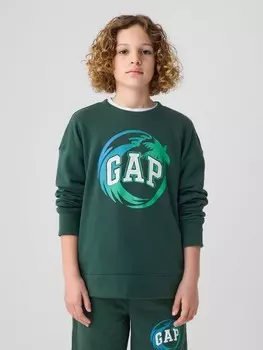 Детская толстовка с логотипом Gap, зеленый