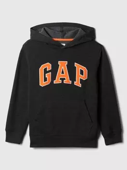 Детская толстовка с логотипом и флисом Gap, черный