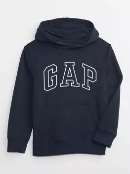 Детская толстовка с логотипом и флисом Gap, синий
