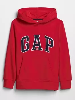 Детская толстовка с логотипом и флисом Gap, красный