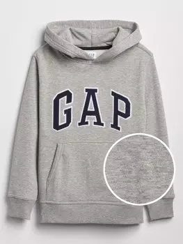 Детская толстовка с логотипом и флисом Gap, серый