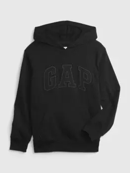 Детская толстовка с логотипом и капюшоном. Gap, черный