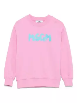 Детская толстовка с логотипом MSGM MSGM Kids, розовый