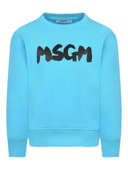 Детская толстовка с логотипом MSGM MSGM Kids, синий