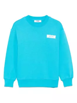 Детская толстовка с логотипом MSGM MSGM Kids, синий