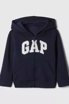 Детская толстовка с логотипом на молнии (для новорожденных - 5 лет) Gap, синий
