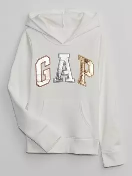 Детская толстовка с металлическим логотипом Gap, бежевый