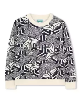 Детская толстовка с принтом 100% хлопок Kenzo Kids, многоцветный