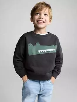 Детская толстовка с рисунком coco croc Mango, угольный