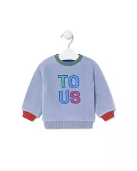 Детская толстовка с вышитым логотипом по центру Tous, синий