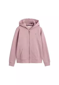 Детская толстовка - SHIELD FULL ZIP HOODIE, капюшон, молния, хлопок GANT, цвет Flieder