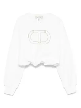 Детская толстовка TWINSET с отделкой бисером TWINSET Kids, белый