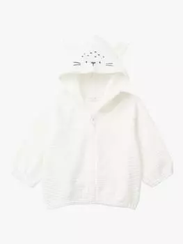 Детская толстовка в полоску на молнии Benetton, белый