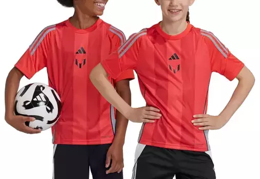 Детская тренировочная футболка Adidas с Месси, цвет Real Coral