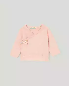 Детская трикотажная куртка с вышивкой крестиком Coconut El Corte Ingls, розовый