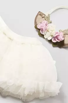 Детская юбка и повязка на голову Mayoral Newborn, бежевый