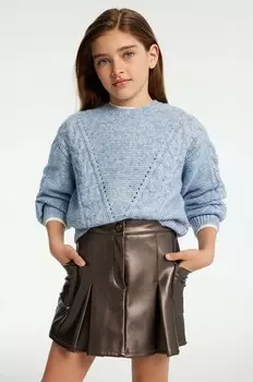 Детская юбка карго из искусственной кожи Mayoral, коричневый