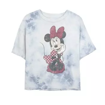 Детская укороченная футболка Disney Mickey And Friends Minnie Mouse Shy Vintage Bombard Wash с рисунком Disney