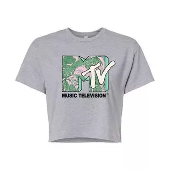 Детская укороченная футболка MTV с тропическими листьями Licensed Character, серый