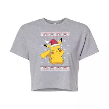Детская укороченная футболка Pokemon Christmas Pikachu Licensed Character