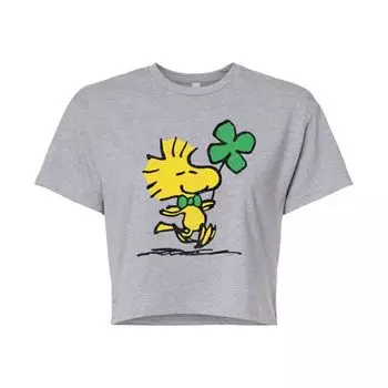 Детская укороченная футболка с принтом арахиса Woodstock Clover Licensed Character, серый
