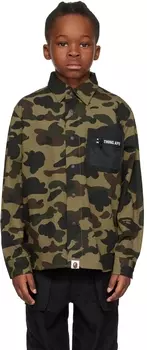 Детская уличная рубашка цвета хаки BAPE