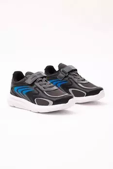 Детская унисекс черная саксофонная удобная спортивная обувь с резиновой сеткой и шнуровкой на липучке TONNY BLACK