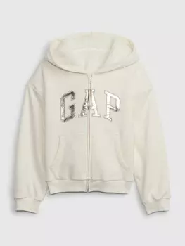 Детская утепленная толстовка с логотипом Gap, бежевый