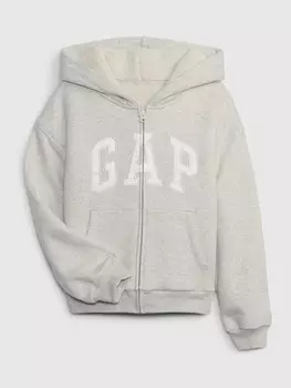 Детская утепленная толстовка с логотипом Gap, серый