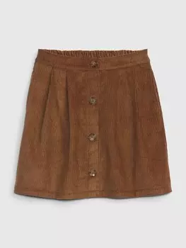 Детская вельветовая юбка Gap, коричневый