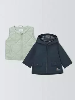 Детская ветровка и жилет 2 в 1 John Lewis, зеленый