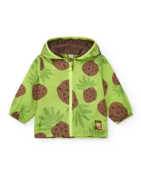 Детская ветровка с принтом, капюшоном и молнией Tuc tuc, зеленый