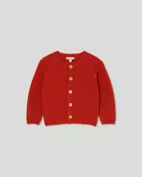 Детская вязаная кофта с деревянной пуговицей Coconut El Corte Ingls, цвет 260 Salmn