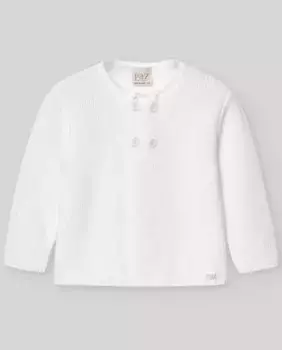 Детская вязаная кофточка Pazo с деревянными пуговицами PAZ Rodrguez, белый