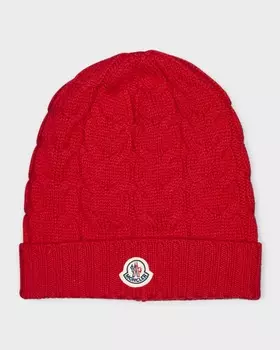 Детская вязаная шапка косами Moncler