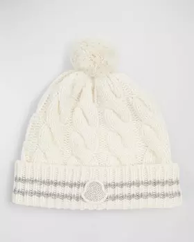 Детская вязаная шапка Moncler, белый