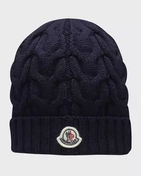 Детская вязаная шапка Moncler, цвет Navy