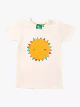 Детская забавная футболка с изображением солнца Little Green Radicals, кремовый/разноцветный