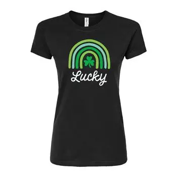 Детская зеленая радужная футболка с приталенным рисунком «Lucky» ко Дню Святого Патрика Licensed Character