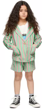 Детская зелено-розовая флуоресцентная куртка строгого кроя Weekend House Kids