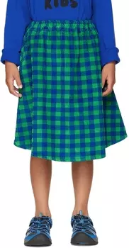 Детская зелено-синяя юбка в клетку Weekend House Kids